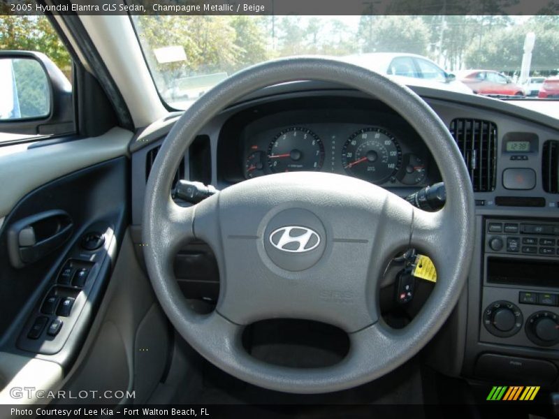 Champagne Metallic / Beige 2005 Hyundai Elantra GLS Sedan