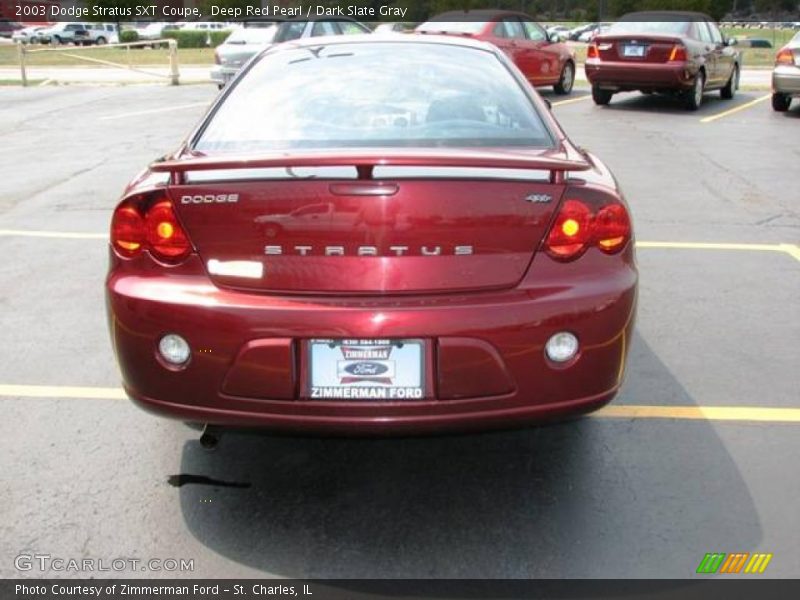 Deep Red Pearl / Dark Slate Gray 2003 Dodge Stratus SXT Coupe