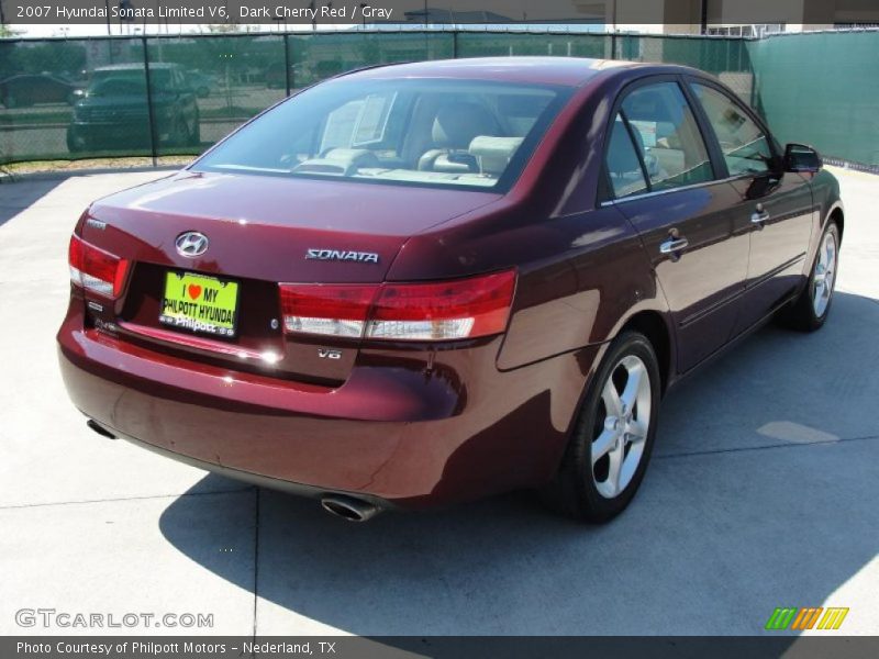 Dark Cherry Red / Gray 2007 Hyundai Sonata Limited V6
