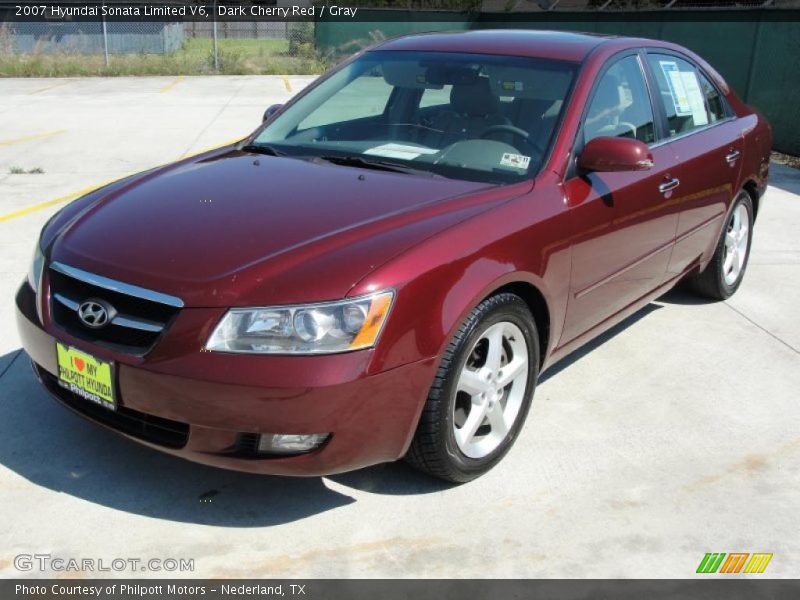 Dark Cherry Red / Gray 2007 Hyundai Sonata Limited V6