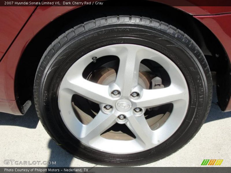 Dark Cherry Red / Gray 2007 Hyundai Sonata Limited V6