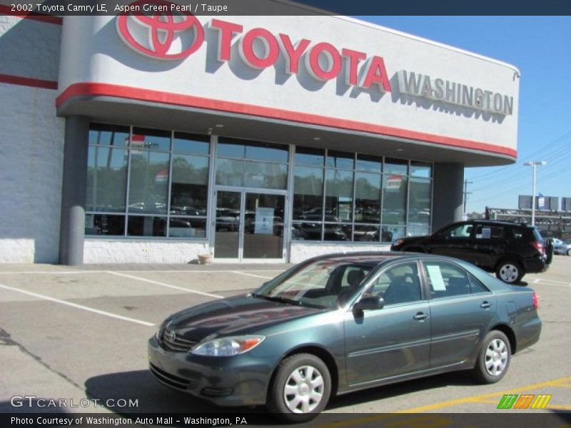 Aspen Green Pearl / Taupe 2002 Toyota Camry LE
