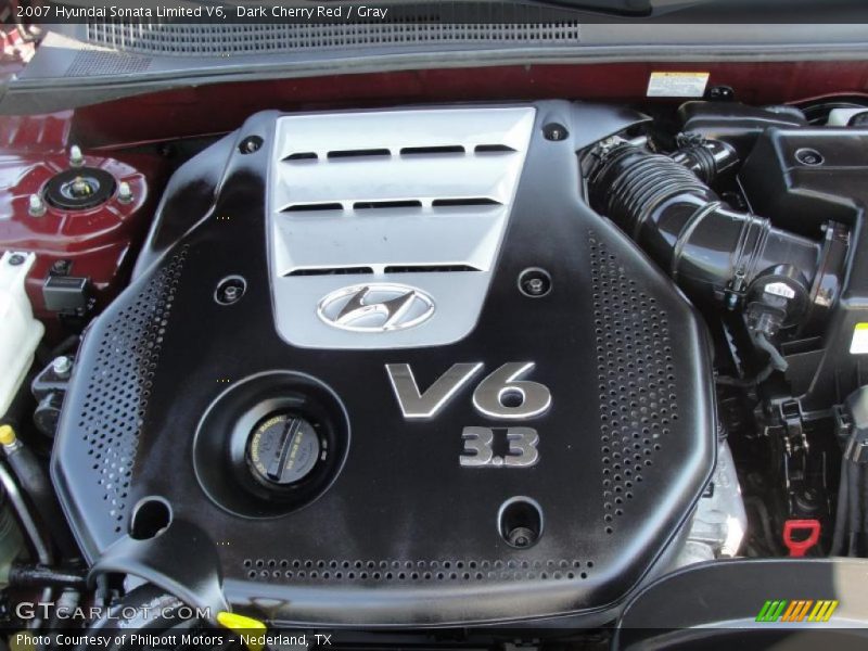 Dark Cherry Red / Gray 2007 Hyundai Sonata Limited V6