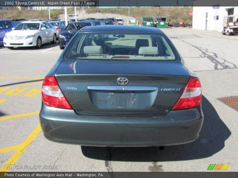 Aspen Green Pearl / Taupe 2002 Toyota Camry LE