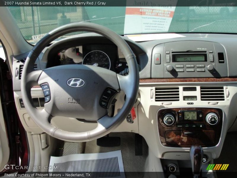 Dark Cherry Red / Gray 2007 Hyundai Sonata Limited V6