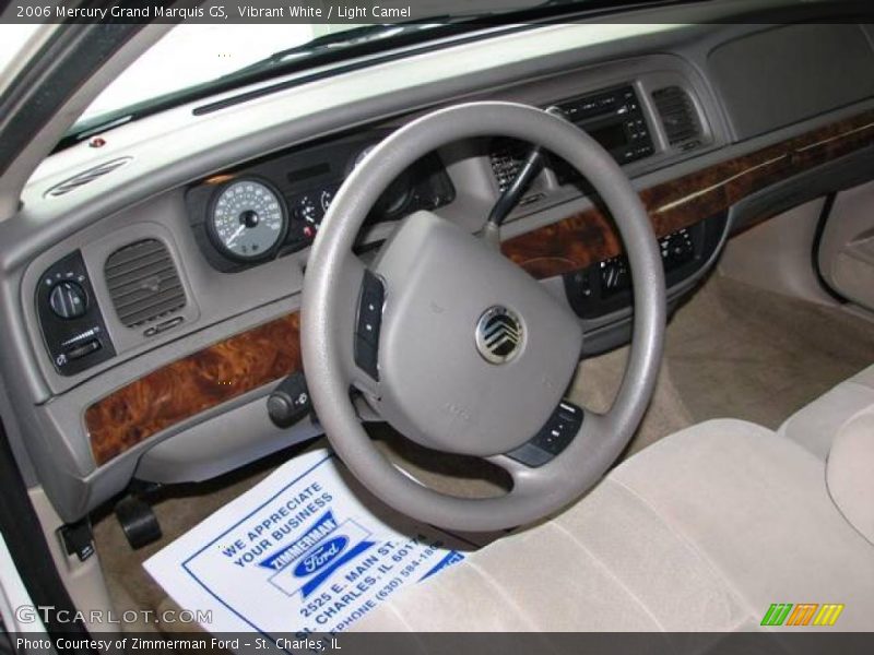 Vibrant White / Light Camel 2006 Mercury Grand Marquis GS