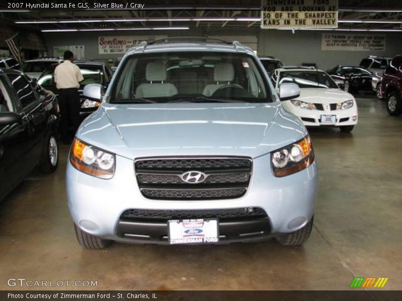 Silver Blue / Gray 2007 Hyundai Santa Fe GLS