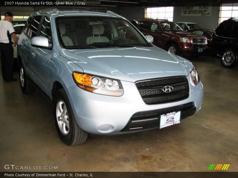 Silver Blue / Gray 2007 Hyundai Santa Fe GLS
