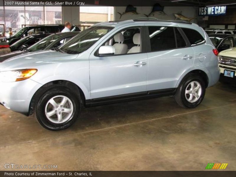 Silver Blue / Gray 2007 Hyundai Santa Fe GLS