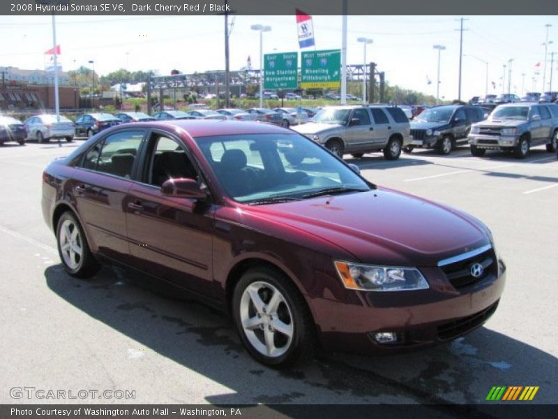 Dark Cherry Red / Black 2008 Hyundai Sonata SE V6