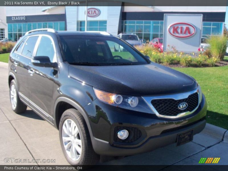 Ebony Black / Black 2011 Kia Sorento EX V6