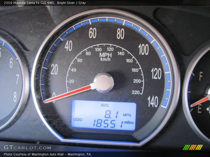 Bright Silver / Gray 2009 Hyundai Santa Fe GLS 4WD