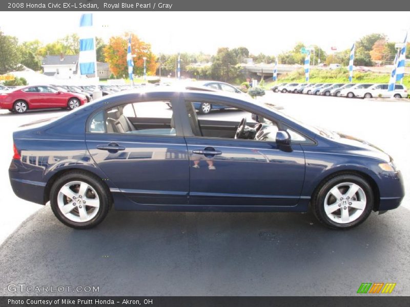 Royal Blue Pearl / Gray 2008 Honda Civic EX-L Sedan