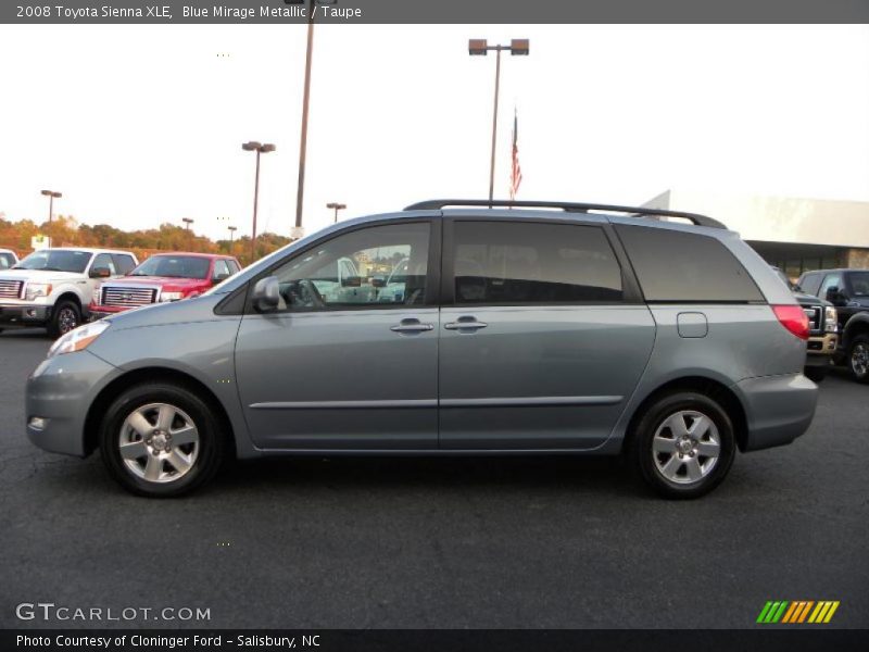 Blue Mirage Metallic / Taupe 2008 Toyota Sienna XLE