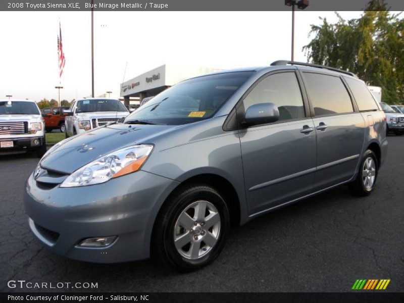 Blue Mirage Metallic / Taupe 2008 Toyota Sienna XLE