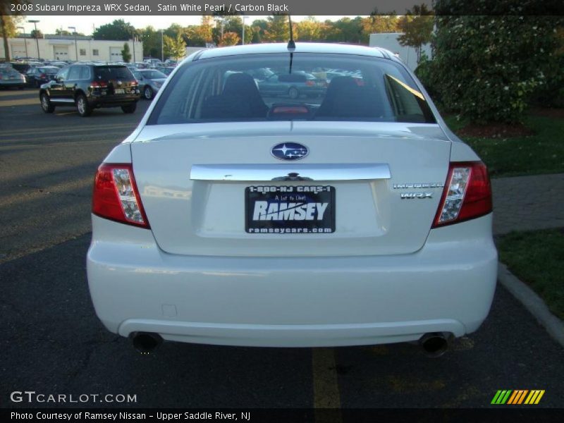Satin White Pearl / Carbon Black 2008 Subaru Impreza WRX Sedan