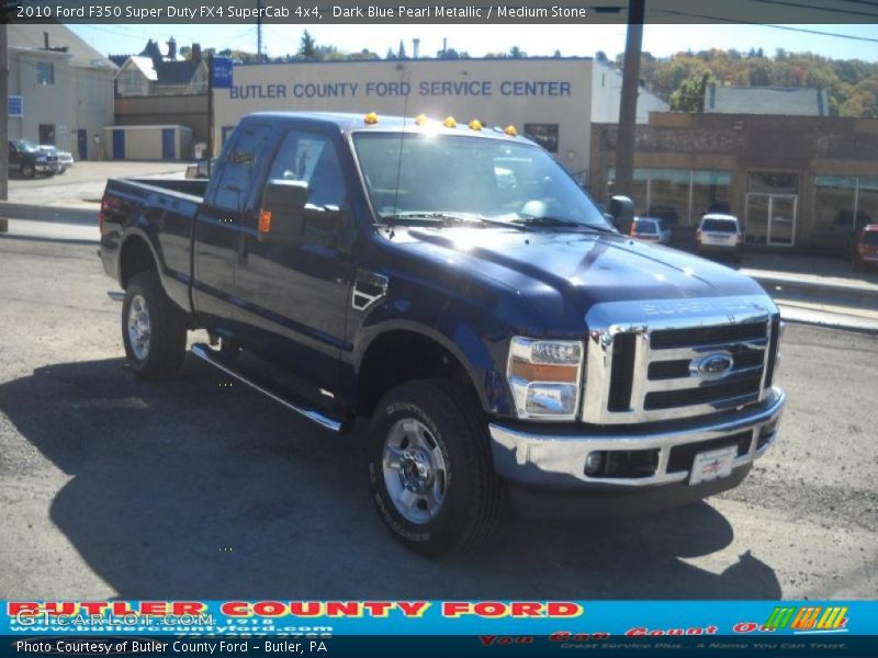 Dark Blue Pearl Metallic / Medium Stone 2010 Ford F350 Super Duty FX4 SuperCab 4x4