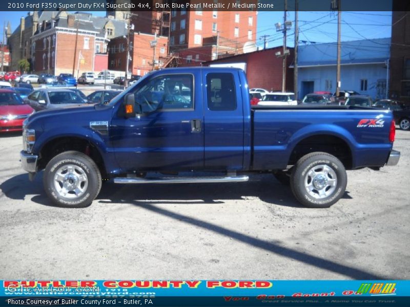 Dark Blue Pearl Metallic / Medium Stone 2010 Ford F350 Super Duty FX4 SuperCab 4x4