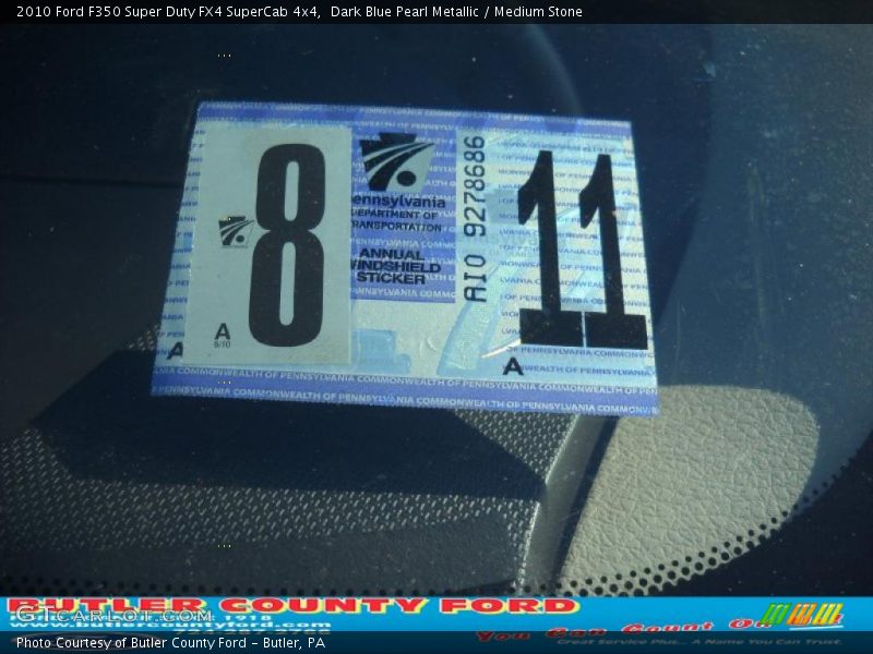 Dark Blue Pearl Metallic / Medium Stone 2010 Ford F350 Super Duty FX4 SuperCab 4x4