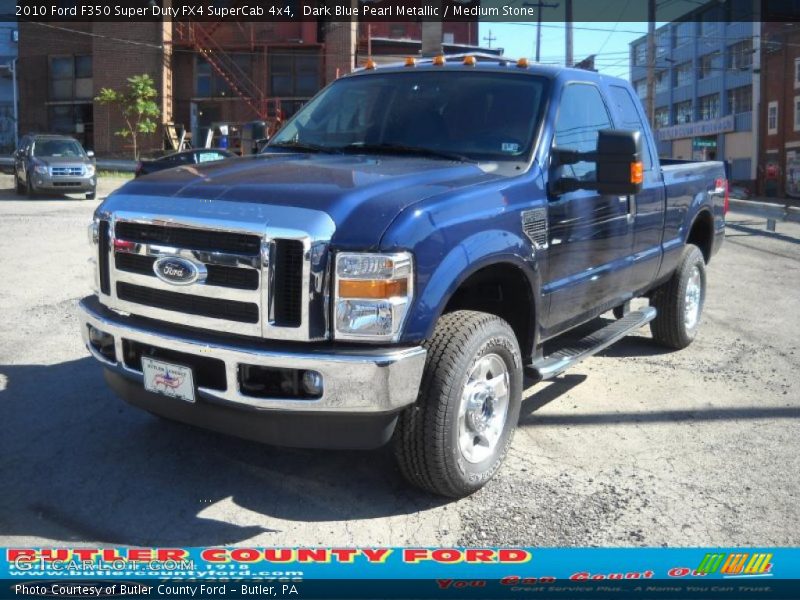 Dark Blue Pearl Metallic / Medium Stone 2010 Ford F350 Super Duty FX4 SuperCab 4x4