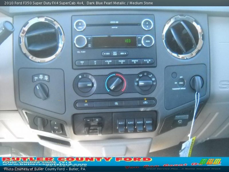 Dark Blue Pearl Metallic / Medium Stone 2010 Ford F350 Super Duty FX4 SuperCab 4x4