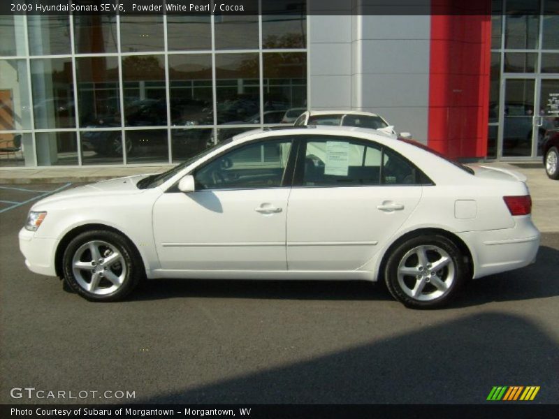 Powder White Pearl / Cocoa 2009 Hyundai Sonata SE V6