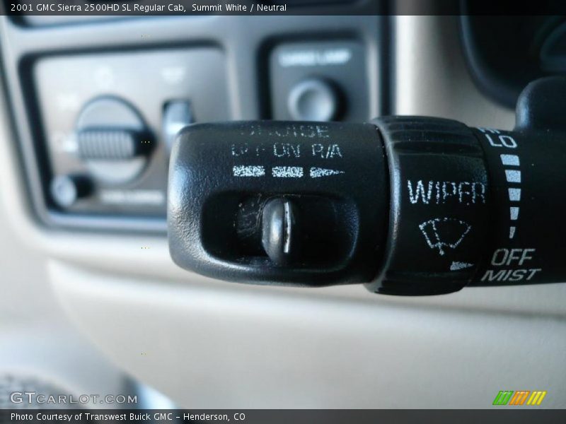 Controls of 2001 Sierra 2500HD SL Regular Cab