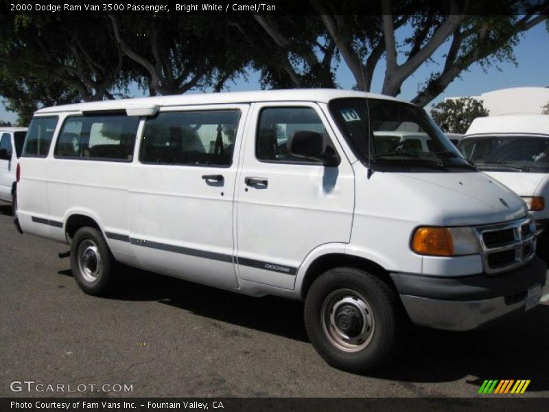 Bright White / Camel/Tan 2000 Dodge Ram Van 3500 Passenger