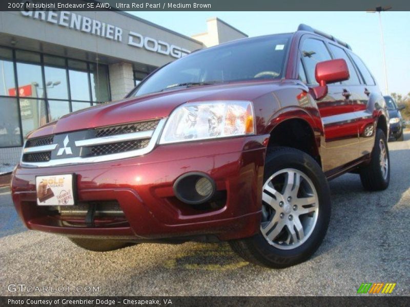 Ultra Red Pearl / Medium Brown 2007 Mitsubishi Endeavor SE AWD