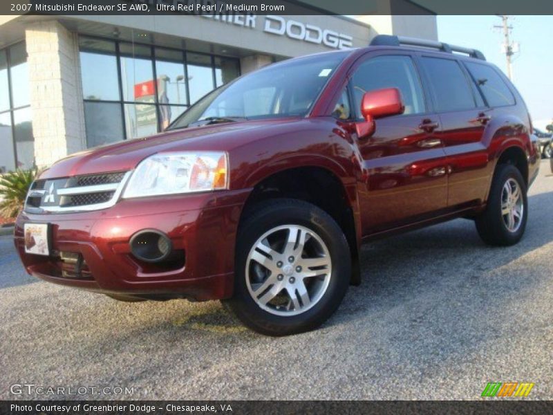 Ultra Red Pearl / Medium Brown 2007 Mitsubishi Endeavor SE AWD