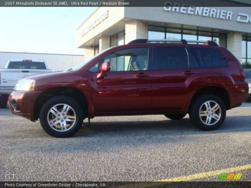 Ultra Red Pearl / Medium Brown 2007 Mitsubishi Endeavor SE AWD