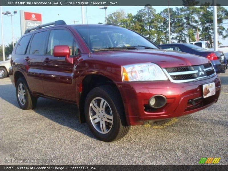 Ultra Red Pearl / Medium Brown 2007 Mitsubishi Endeavor SE AWD