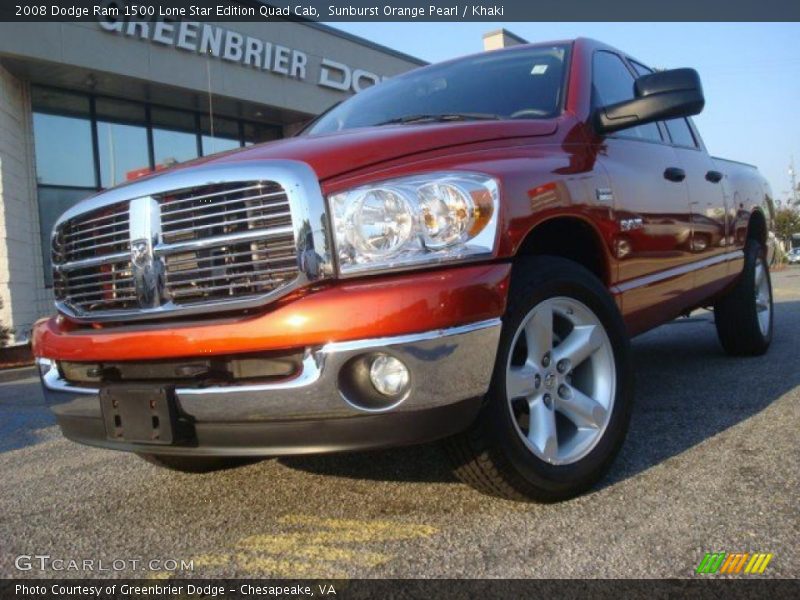 Sunburst Orange Pearl / Khaki 2008 Dodge Ram 1500 Lone Star Edition Quad Cab