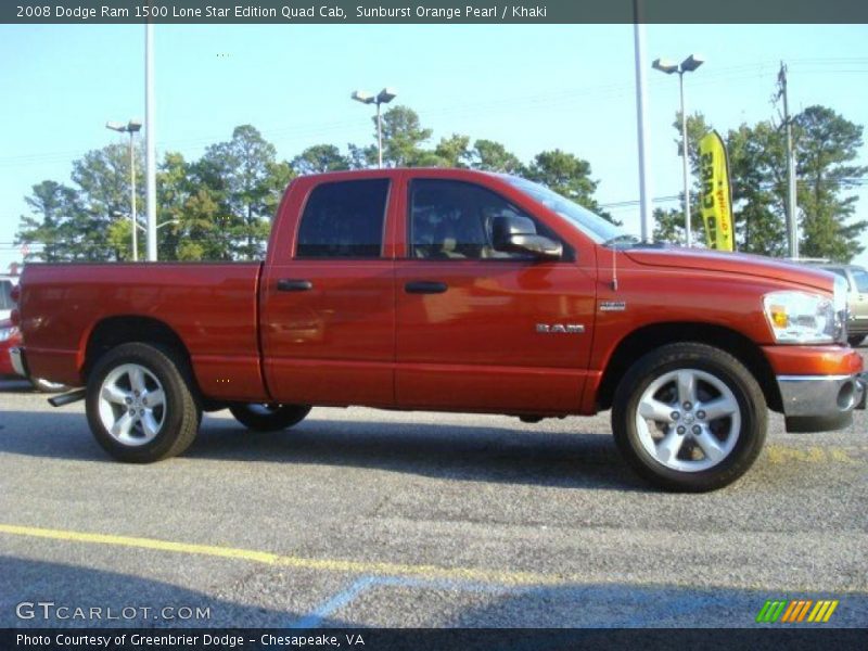 Sunburst Orange Pearl / Khaki 2008 Dodge Ram 1500 Lone Star Edition Quad Cab