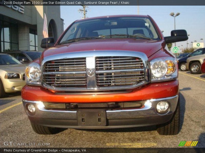 Sunburst Orange Pearl / Khaki 2008 Dodge Ram 1500 Lone Star Edition Quad Cab