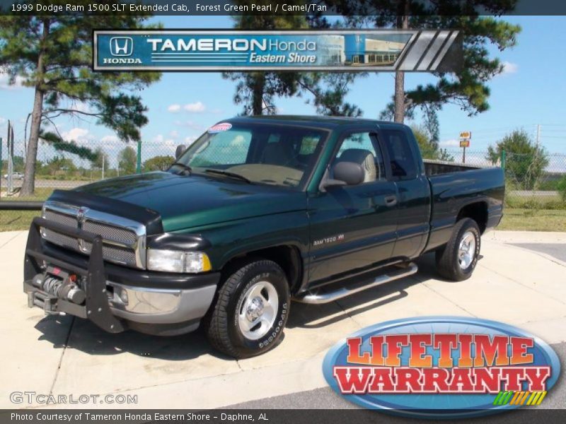 Forest Green Pearl / Camel/Tan 1999 Dodge Ram 1500 SLT Extended Cab