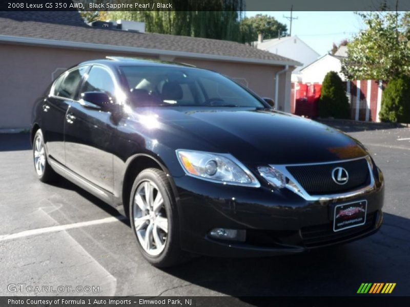 Black Sapphire Pearl / Black 2008 Lexus GS 350 AWD