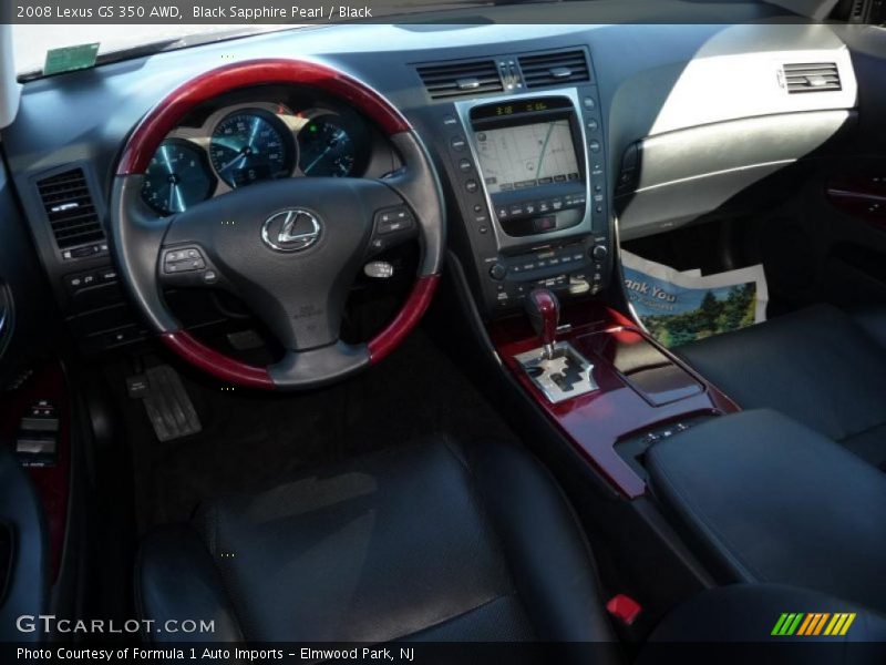Black Sapphire Pearl / Black 2008 Lexus GS 350 AWD