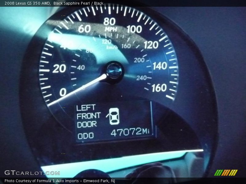 Black Sapphire Pearl / Black 2008 Lexus GS 350 AWD