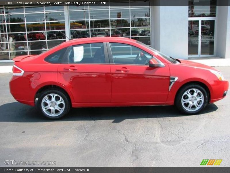 Vermillion Red / Charcoal Black 2008 Ford Focus SES Sedan