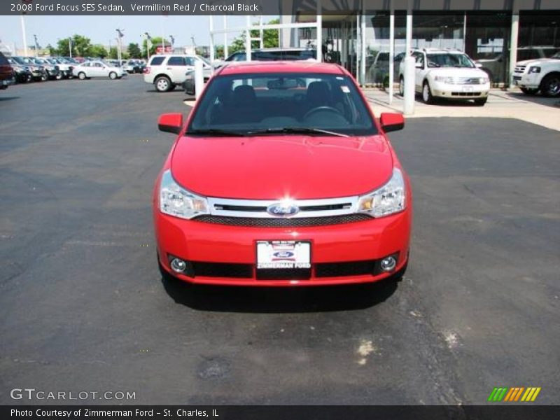Vermillion Red / Charcoal Black 2008 Ford Focus SES Sedan