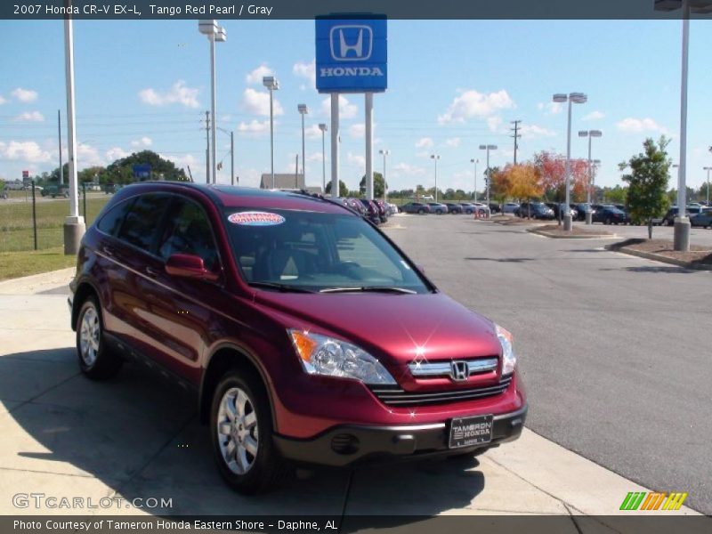 Tango Red Pearl / Gray 2007 Honda CR-V EX-L