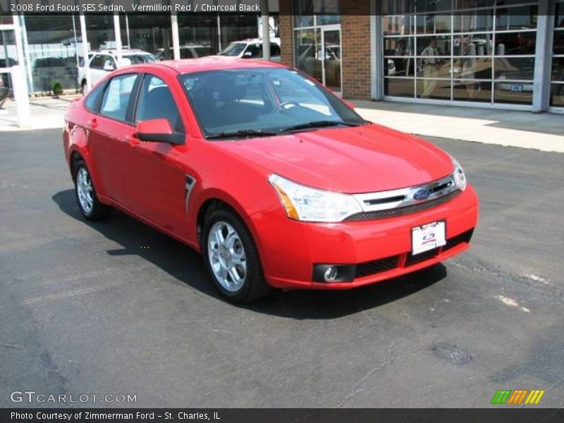 Vermillion Red / Charcoal Black 2008 Ford Focus SES Sedan