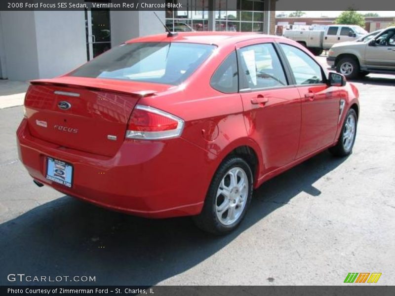 Vermillion Red / Charcoal Black 2008 Ford Focus SES Sedan