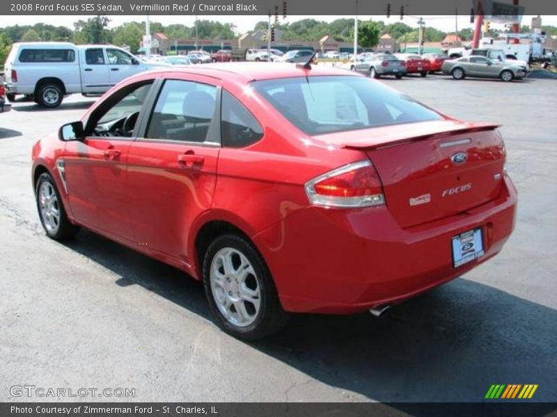 Vermillion Red / Charcoal Black 2008 Ford Focus SES Sedan