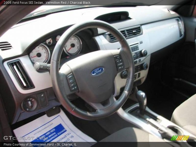 Vermillion Red / Charcoal Black 2008 Ford Focus SES Sedan