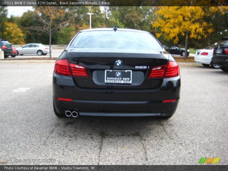 Black Sapphire Metallic / Black 2011 BMW 5 Series 528i Sedan