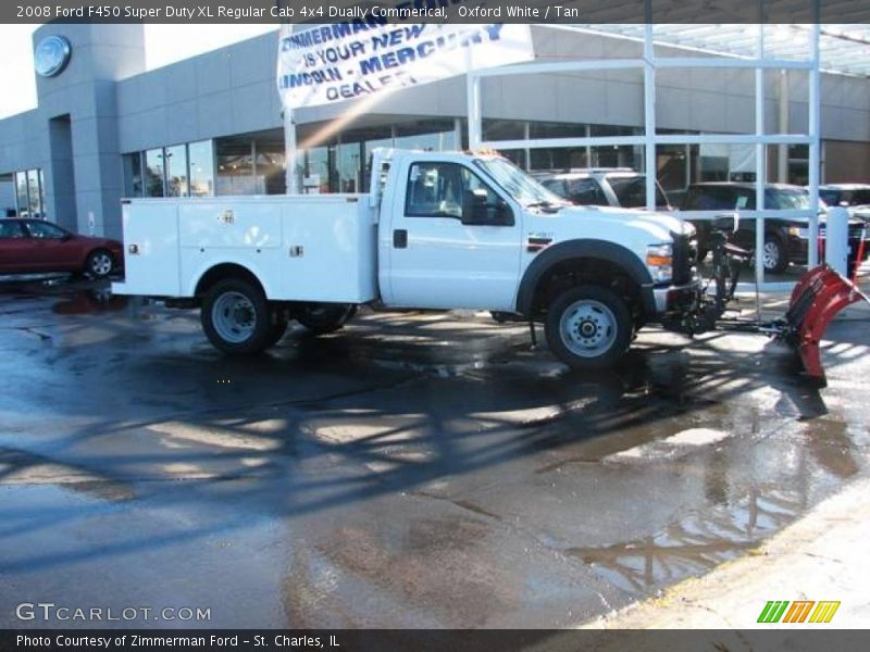 Oxford White / Tan 2008 Ford F450 Super Duty XL Regular Cab 4x4 Dually Commerical