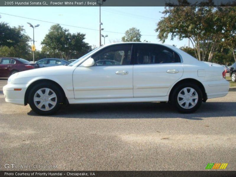Powder White Pearl / Beige 2005 Hyundai Sonata GL