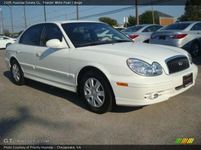 Powder White Pearl / Beige 2005 Hyundai Sonata GL